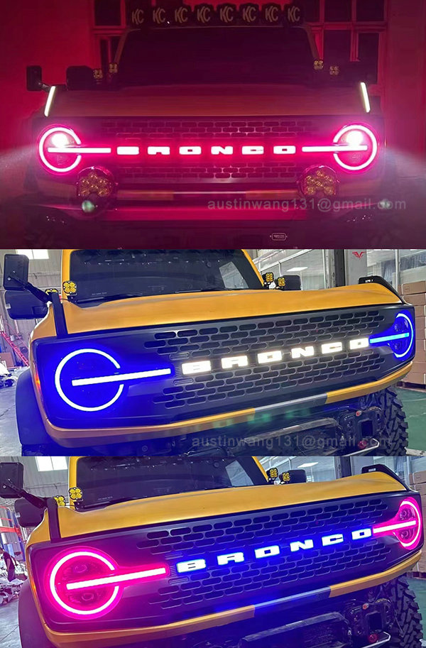 For'd Bronco RGB Headlight ColorShift Headlamp Replacement 2020-2025 Year (1pair) For'd Bronco RGB Headlight ColorShift Headlamp Replacement 2020-2025 Year (1pair)