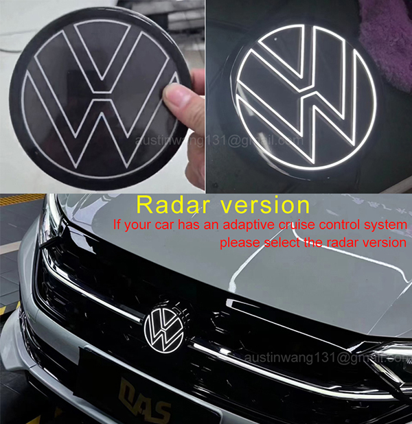 Radar Verison Light Up Led Emblem for Volks'wagen