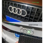 2PCS Car crystal diamond logo sticker(Font logo+back logo)