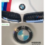2PCS Car crystal diamond logo sticker(Font logo+back logo)