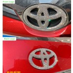 2PCS Car crystal diamond logo sticker(Font logo+back logo)